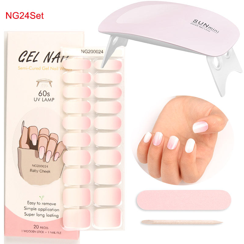 Gel Nail Wraps with UV Lamp Set