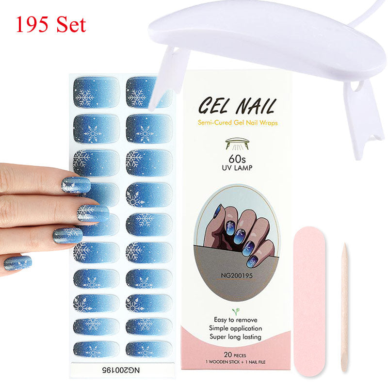 Gel Nail Wraps with UV Lamp Set