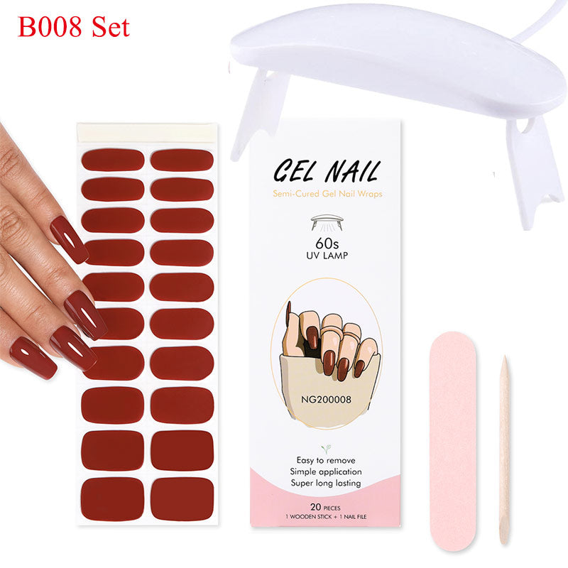 Gel Nail Wraps with UV Lamp Set