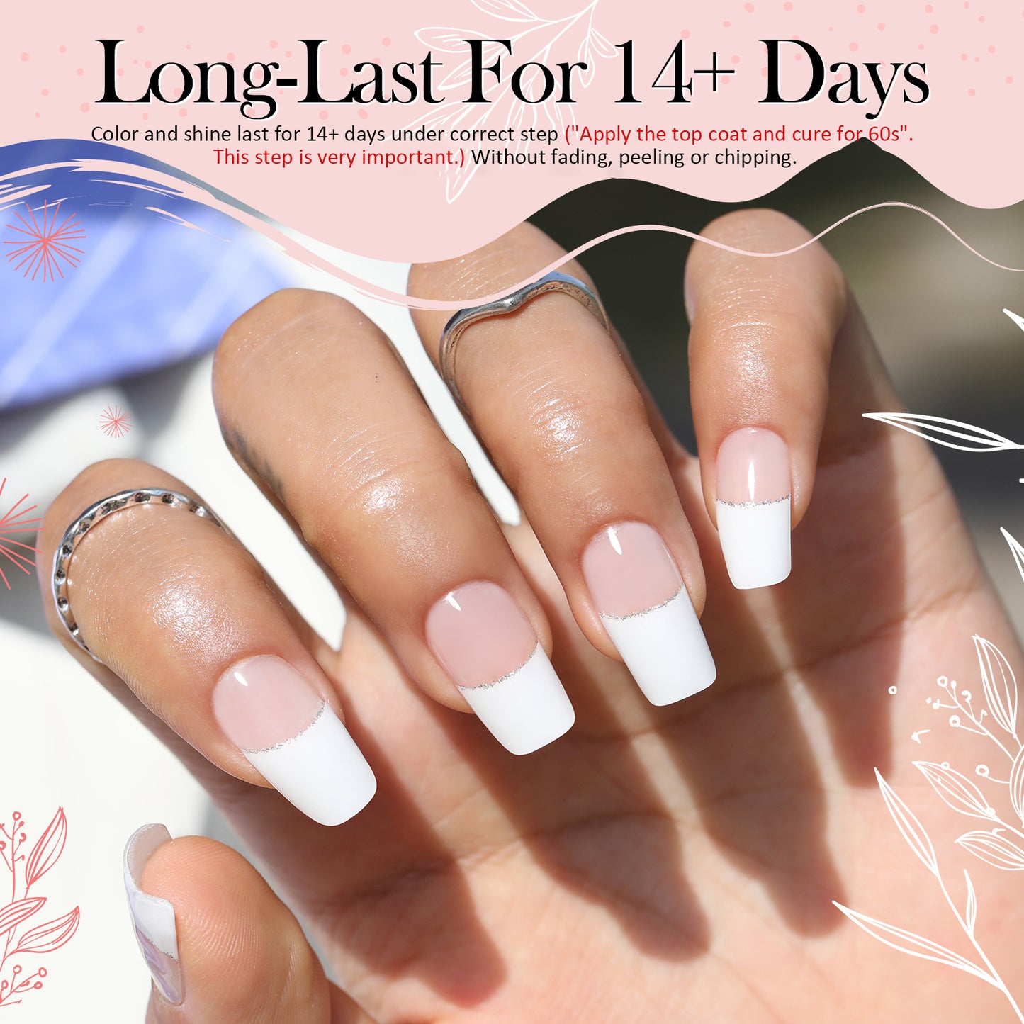 Gel Nail Wraps with UV Lamp Set