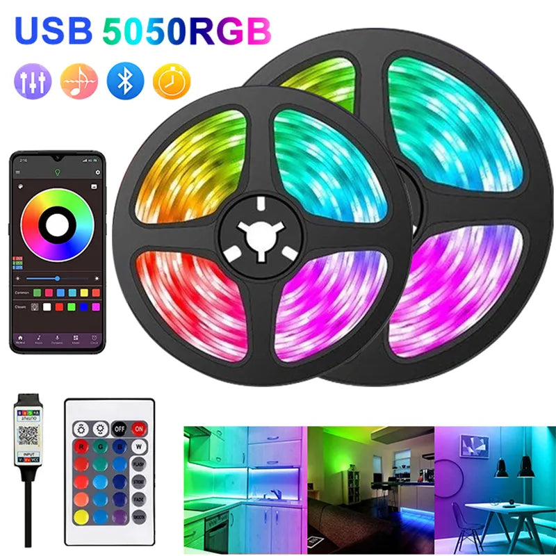 RGB Bluetooth Light Strip Remote & App Control