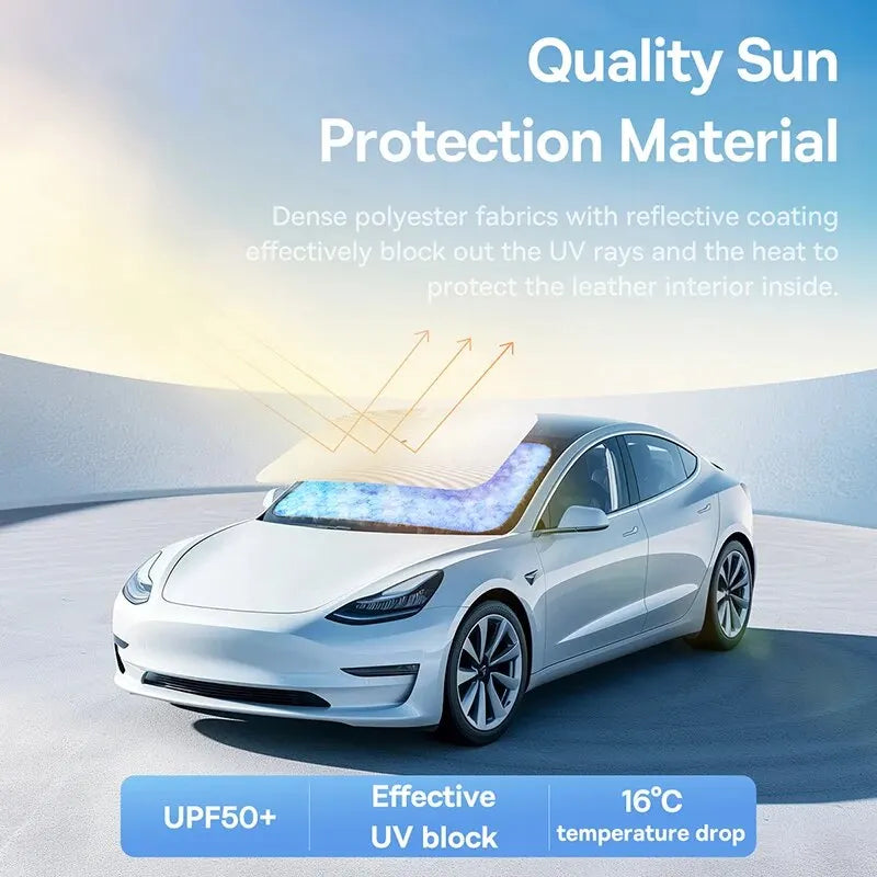 Car Windshield Sun Shade Umbrella Wider Hemmed Edges Cover Front Window Sunshades Summer Sun Protection