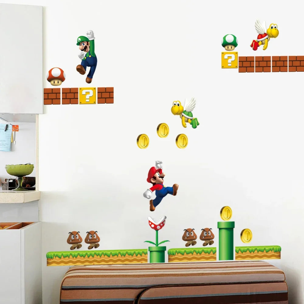 Super Mario Cartoon Wall Stickers