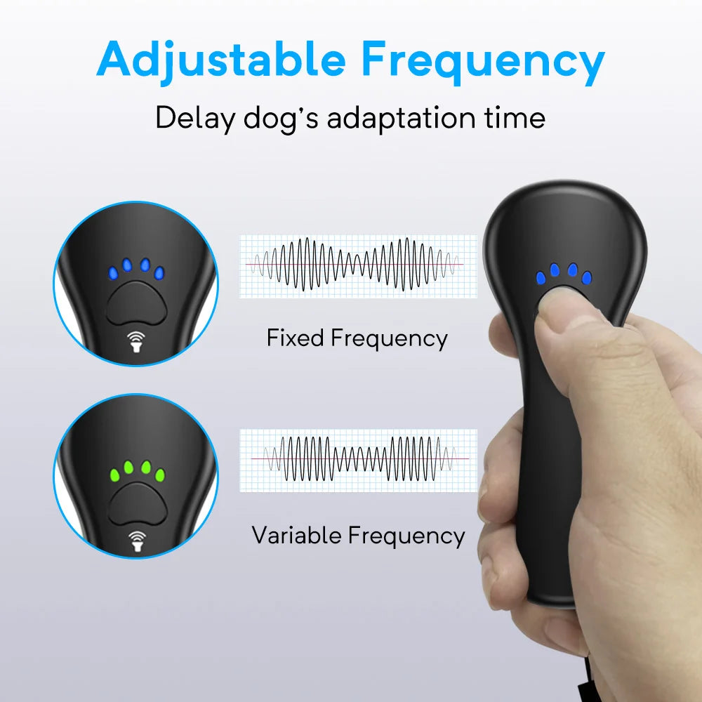 Dog Repeller Dog Barking Control Devices Adjustable Frequencies Ultrasonic Bark Deterrent Up to 16.4 Ft Effective Control Range