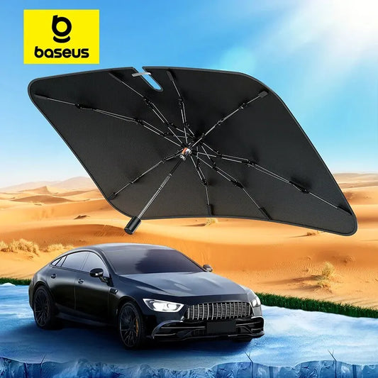 Car Windshield Sun Shade Umbrella Wider Hemmed Edges Cover Front Window Sunshades Summer Sun Protection