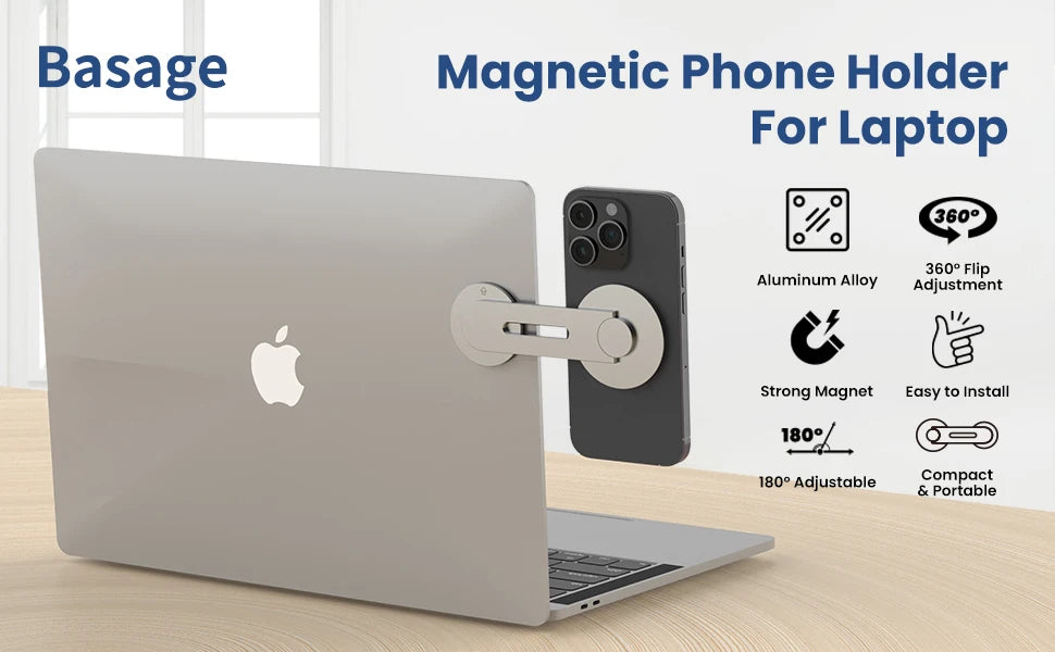 Magnetic Laptop Phone Holder