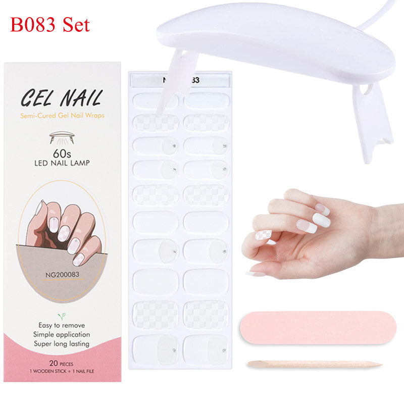 Gel Nail Wraps with UV Lamp Set